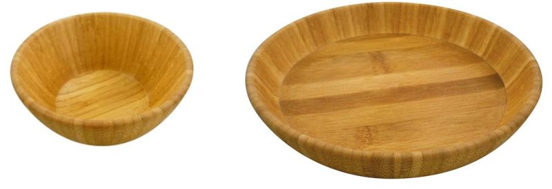 キャプテンスタッグ TAKE-WARE 竹製ナチュラル食器セット ファミリーキャンプ向け