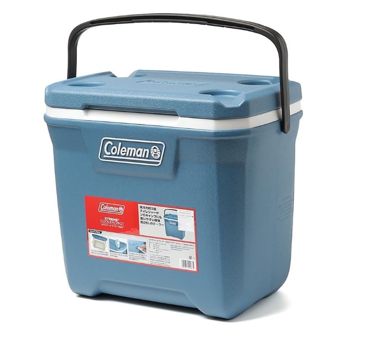 コールマン エクストリームクーラー28QT スチールブルーカラーのクーラーボックス 家族4人のデイキャンプやBBQにぴったりの26Lモデル