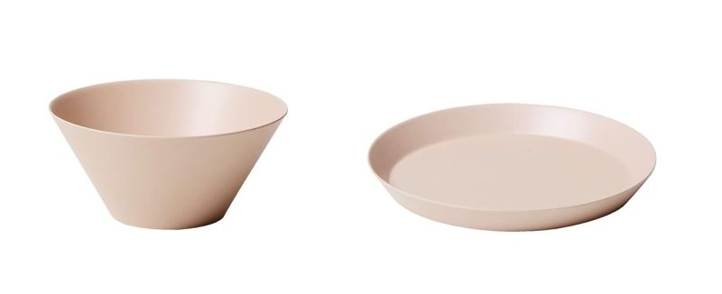 イデアコ usumono メラミン×竹ファイバーの薄型食器セット カラフルで収納しやすい