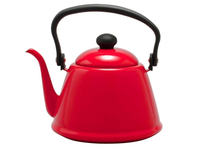 赤いホーローケトル 北欧風デザイン キャンプや家庭用に最適