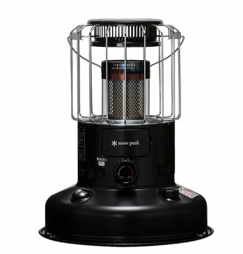 スノーピーク製のブラックカラー暖房ストーブ