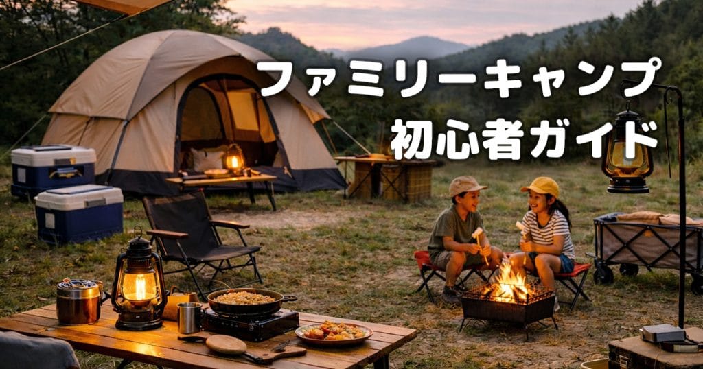 ファミリーキャンプ初心者向けのキャンプ道具ガイドイメージ